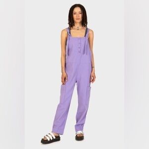 Back Beat Co. Lavender Purple Tie-Shoulder Jumpsuit